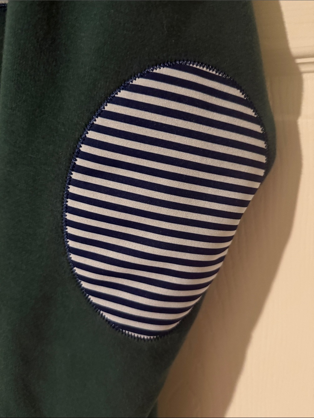 Crewneck Sweatshirt in Dark Green with Striped 'Y'ALL' Applique - Picture 3 of 8